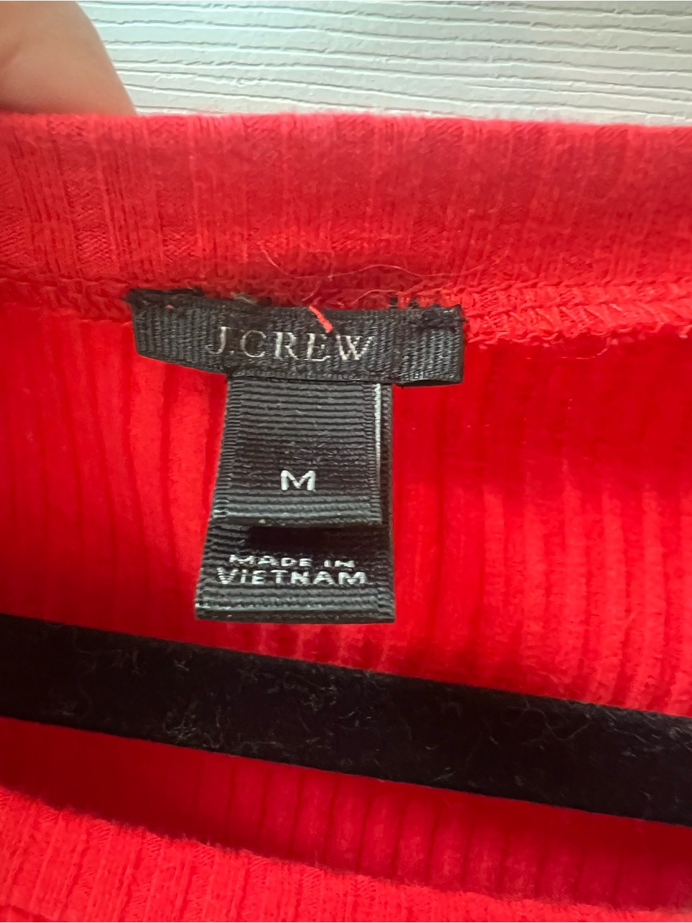 J. Crew Red Ribbed Long-Sleeve Top with Ruffle Cuffs - Picture 2 of 2